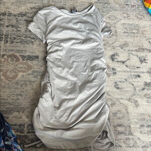 Casual Gray Ruched Dress